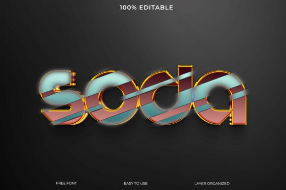 Download Soda Text Effect with 3D Lines - Premium Bundle