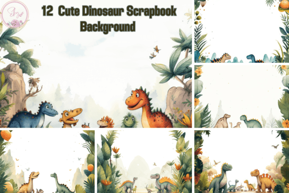 Download Cute Dinosaur Scrapbook Background - Scrapbook background Collection